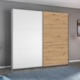 Rauch Aurelio 218cm Alpine White and Artisan Oak 2 Door Sliding Wardrobe