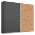 Rauch Aurelio 218cm Metallic Grey and Artisan Oak 2 Door Sliding Wardrobe