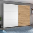Rauch Aurelio 261cm Alpine White and Artisan Oak 2 Door Sliding Wardrobe