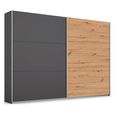 Rauch Aurelio 261cm Metallic Grey and Artisan Oak 2 Door Sliding Wardrobe