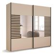 Rauch Barea 226cm 2 Door Mirror Sliding Wardrobe - Champagne and Atlantic Dark Oak