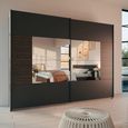 Rauch Barea 226cm 2 Door Mirror Sliding Wardrobe - Metallic Grey and Atlantic Dark Oak