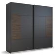 Rauch Barea 226cm 2 Door Sliding Wardrobe - Metallic Grey and Atlantic Dark Oak