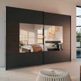 Rauch Barea 271cm 2 Door Mirror Sliding Wardrobe - Metallic Grey and Atlantic Dark Oak