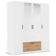 Rauch Bari 181cm 4 Door Combi Wardrobe - Alpine White and Artisan Oak