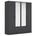 Rauch Bari 181cm 4 Door Combi Wardrobe with Drawers - Metallic Grey