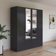 Rauch Bari 181cm 4 Door Combi Wardrobe with Drawers - Metallic Grey