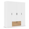 Rauch Bari 181cm 4 Door Wardrobe - Alpine White and Artisan Oak