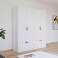 Rauch Bari 181cm 4 Door Wardrobe with Drawers - Alpine White