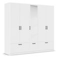 Bari Wardrobe - 226cm - 5 Door - Combi - 3 Drawer - Alpine White