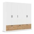 Rauch Bari 226cm 5 Door Wardrobe with Drawers - Alpine White and Artisan Oak