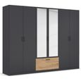 Rauch Bari 271cm 6 Door Combi Wardrobe - Metallic Grey and Artisan Oak
