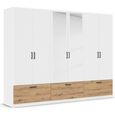 Bari Wardrobe - 271cm - 6 Door - Combi - 3 Drawer - Alpine White & Artisan Oak