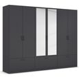 Bari Wardrobe - 271cm - 6 Door - Combi - 3 Drawer - Metallic Grey