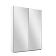 Rauch Belluno 136cm 2 Door Sliding Mirrored Wardrobe - Alpine White