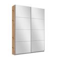 Rauch Belluno 136cm 2 Door Sliding Mirrored Wardrobe - Artisan Oak