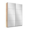Rauch Belluno 136cm 2 Door Sliding Mirrored Wardrobe - Sonoma Oak
