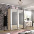 Rauch Belluno 136cm 2 Door Sliding Mirrored Wardrobe - Sonoma Oak