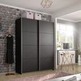 Rauch Belluno 136cm 2 Door Sliding Wardrobe - Metallic Dark Grey