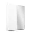 Rauch Belluno 136cm 2 Door Sliding Wardrobe with Mirror - Alpine White