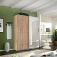 Rauch Belluno 136cm 2 Door Sliding Wardrobe with Mirror - Sonoma Oak