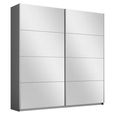 Rauch Belluno 181cm 2 Door Sliding Mirrored Wardrobe - Metallic Dark Grey