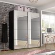Rauch Belluno 181cm 2 Door Sliding Mirrored Wardrobe - Metallic Dark Grey