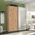 Rauch Belluno 181cm 2 Door Sliding Wardrobe with Mirror - Artisan Oak