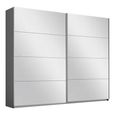 Rauch Belluno 226cm 2 Door Sliding Mirrored Wardrobe - Metallic Dark Grey