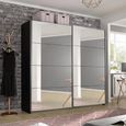 Rauch Belluno 226cm 2 Door Sliding Mirrored Wardrobe - Metallic Dark Grey