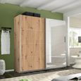 Rauch Belluno 226cm 2 Door Sliding Wardrobe with Mirror - Artisan Oak