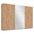 Rauch Belluno 271cm 3 Door Sliding Wardrobe with Mirror - Artisan Oak