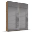 Beluga Extra Sliding Wardrobe - 137cm - 2 Door - Grey Mirrored - Artisan Oak
