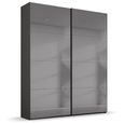 Beluga Extra Sliding Wardrobe - 137cm - 2 Door - Grey Mirrored - Graphite