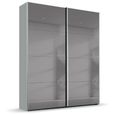 Beluga Extra Sliding Wardrobe - 137cm - 2 Door - Grey Mirrored - Silk Grey