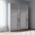 Beluga Extra Sliding Wardrobe - 137cm - 2 Door - Grey Mirrored - Silk Grey