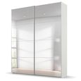 Beluga Extra Sliding Wardrobe - 137cm - 2 Door - Mirrored - Alpine White