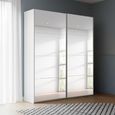 Beluga Extra Sliding Wardrobe - 137cm - 2 Door - Mirrored - Alpine White