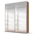 Beluga Extra Sliding Wardrobe - 137cm - 2 Door - Mirrored - Artisan Oak