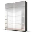 Beluga Extra Sliding Wardrobe - 137cm - 2 Door - Mirrored - Graphite
