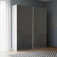 Rauch Beluga Extra 137cm 2 Door Sliding Wardrobe - Alpine White and Basalt Glass