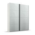 Beluga Extra Sliding Wardrobe - 137cm - 2 Door - Alpine White & Silk Grey