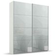 Rauch Beluga Extra 137cm 2 Door Sliding Wardrobe - Alpine White and Silk Grey Glass