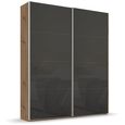 Rauch Beluga Extra 137cm 2 Door Sliding Wardrobe - Artisan Oak and Basalt Glass