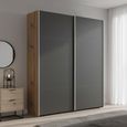 Beluga Extra Sliding Wardrobe - 137cm - 2 Door - Artisan Oak & Graphite