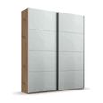 Beluga Extra Sliding Wardrobe - 137cm - 2 Door - Artisan Oak & Silk Grey
