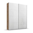 Beluga Extra Sliding Wardrobe - 137cm - 2 Door - Artisan Oak & White High Gloss