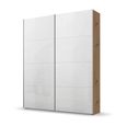 Beluga Extra Sliding Wardrobe - 137cm - 2 Door - Artisan Oak & White High Gloss