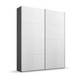 Beluga Extra Sliding Wardrobe - 137cm - 2 Door - Graphite & Alpine White