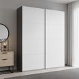 Beluga Extra Sliding Wardrobe - 137cm - 2 Door - Graphite & Alpine White